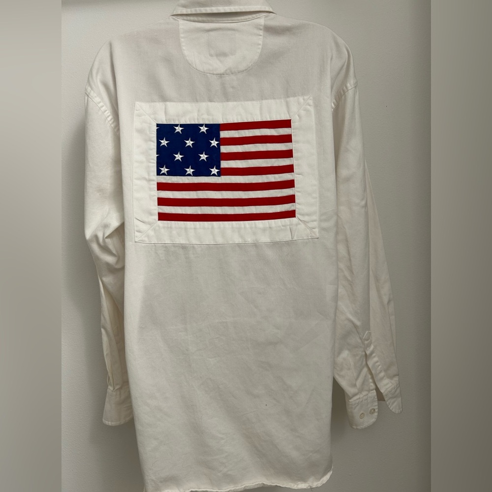 Vintage Faconnable American Flag Oxford Shirt - M - 100% Cotton